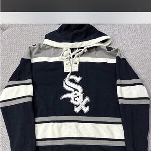 '47 Brand Chicago White Sox Black, Gray & White Hooded Hockey Sweater